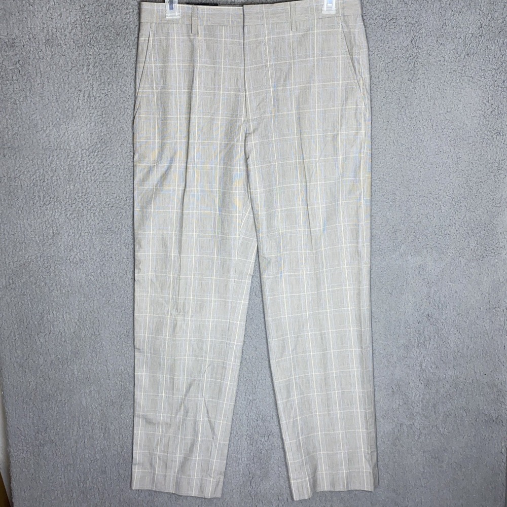 NWT Banana Republic Men's Sz 34x34 Modern Fit Chino Pants Flat Front Windowpane